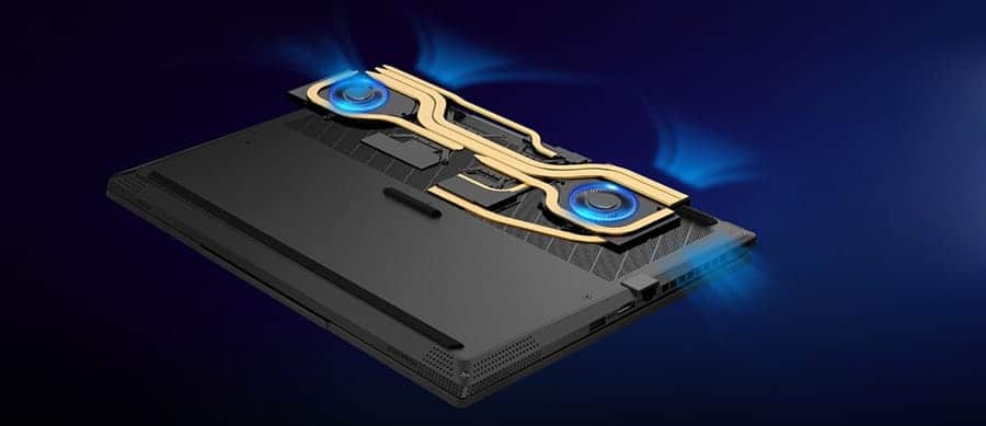 Snelle gaming laptop met geavanceerde koeling en krachtige graphics voor optimale prestaties.